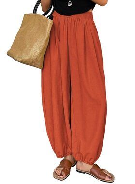 Boho Harem Pants Elastic Waist Flamingo Women X-Large